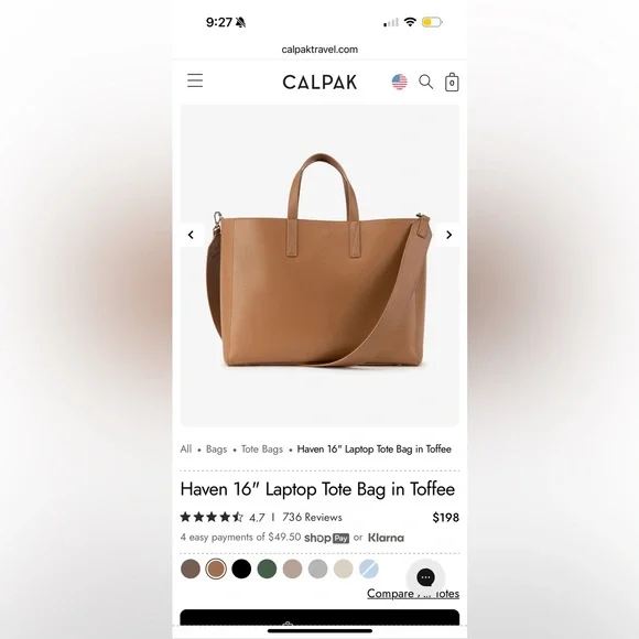 Calpak Haven 16" Laptop Tote Bag in Toffee - Picture 11 of 11